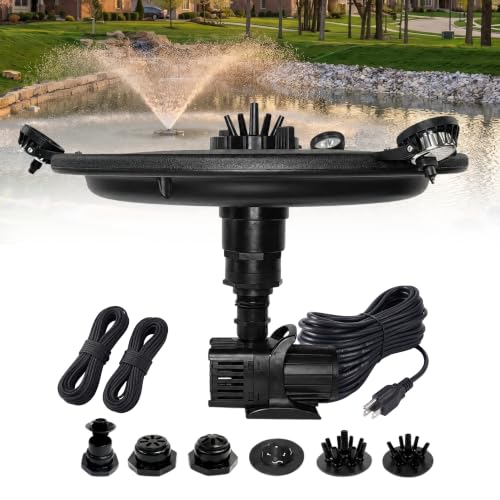 1/4 HP Floating Fountain & Aerator for Ponds and Lakes with 100 ft Cord