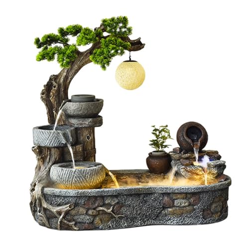 Floor Water Fountain Water Fountain- Indoor Outdoor Floor Standing Fountain Waterfall, Outdoor Fountains Garden for Garden Patio Backyard Porch Home Art Decor Water Fountain Garden Waterfall ( Size :