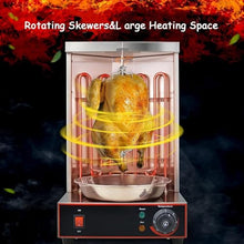 Etsuosy Electric Vertical Rotisserie Grill with Rotating Skewer and Dual Heating Tubes, 11.6 x 10.6 x 18.5 in, Black, for Chicken Kebab Doner Shawarma, 2400W