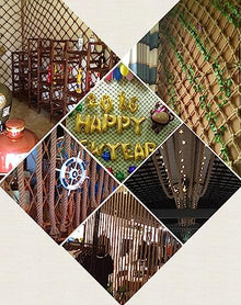 Rustic Fence Hemp Rope Net,Banister Decoration Netting for Chicken Coop Deer Fence Monkey Bar Poultry Nest,Small Animal Climbing Mesh for Bird Parrot Cat,Jungl(Size:4M×8M(13.1FT×26.2FT),Color:Jute)
