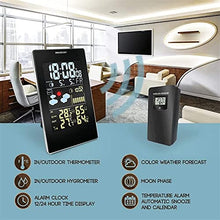 JDXQBLD Weather Station Wireless Indoor Outdoor, 12h Weather Forecast with 1 Outdoor Sensor, Temperature Humidity Monitor Gauge with Weather Clock, HD Color Large Scree