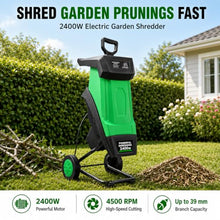 MASTLOUFUL Portable Wood Chipper, 1.54 in Cut, Yard Shredder with 50L Bag