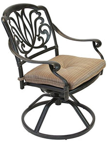 Theworldofpatio Elizabeth Cast Aluminum Powder Coated 9-Piece Dining Set with 44"x 84" Rectangle Table - Antique Bronze