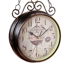 RJYYYDS Double-Sided Outdoor Garden Clock - Wrought Iron Fashion Wall Metal ClockClock with Bell Shape