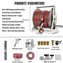 Wall Mount Garden Hose Reels Cart Water Hose Storage for Outside, Outdoor Hose Reel Heavy Duty Hose Reel, Water Hose Holders Outside, Hose Reel Box, Garden Hose Cart Hose Caddy for Outside ( 98.4ft/30