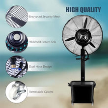 HUXUZYDY Fan Misting, Outdoor Fan Misters for Cooling, Misting Fans for Outside, 90° Oscillation, 3 Cooling Speeds 11 Gallon Large Capacity Tank,81cm/31.9in,81cm/31.9in