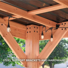 Backyard Discovery Arcadia Cedar Wood Outdoor Gazebo Pavilion Light Brown