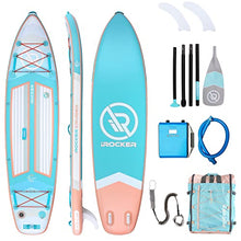 iROCKER Ultra Series Inflatable Stand Up Paddle Board 10'6" Aqua/Peach