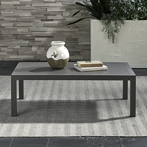 Liberty Furniture Industries Plantation Key Outdoor Cocktail Table - Granite, W48 x D28 x H16, Light Gray