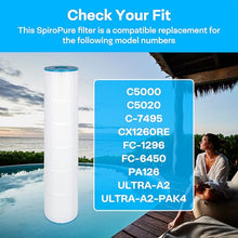 SpiroPure Pool Filter for C5020 CX1260RE PA126 C-7495 FC-1296 (4 Pack)