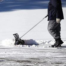 Snow Shovel with Wheels Heavy Duty Rolling Adjustable Snow Pusher with 6-Inch Polypropylene Wheels and Adjustable Aluminum Handle Efficient Snow Plow Suitable for Driveway Or Pavement Clearing