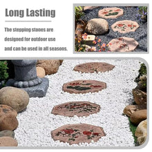 Elitix Stepping Garden Stone Garden Flower Stepping Decorative Stone 1 Pcs/ 6pcs, Vintage Stone Door Step for Lawn Landscaping Pathway, Chinese Style Ornaments Tiles Stone(Color:1 Set)