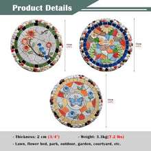 SGeneE Dragonfly Butterfly Bird Outdoor Stepping Stone Kit, Round 13"" Dimensional Garden Step Stones, Multicolored Stone - Tree Branch Flower Pebble Element