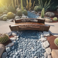 SamsGazebos Sunburst Wood Garden Bridge 6' Brown