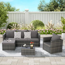 Patio Furniture Set with Small Outdoor Table, Durable Patio Bar Set w/ Sillas Para Balcon, Large Cushions, Sturdy Powder-Coated Steel Frame, Comfortable Sillas Para Patio Exterior (Dark Gray)
