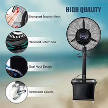 DFEDHF 90° Oscillating Fan with Mister, 3 Power Settings Misting Fan with 12 Gallon Large Capacity Tank, Industrial Outdoor Patio Garage Cooling Fan