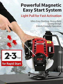 GX50 4 Stroke Gasoline Brush Cutter Weed Eater Trimmer with 40T Blade and Cutting Line, Outdoor Garden Tool for Thick Grass Long Reach