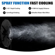 Preferspace Wall Mounted Misting Fan with 3 Speeds, 90° Oscillation Fan with Mist, Cooling Fan for Patio, Outside Restaurant, Factory Workshop