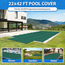 iCOVER Inground Pool Safety Cover, Fits 20x40ft Rectangular Pools with 4x8ft Center End Step, Winter Pool Covers for Inground Pools, Safety Pool Covers, Triple Stitched High Strength, Green