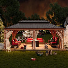 Sonegra 12' x 20' Hardtop Gazebo Brown