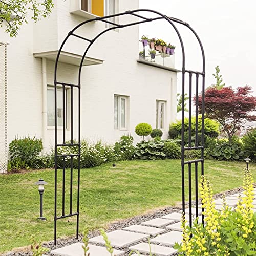 SDdPulse Rose Arches Steel Frame, Wedding Arch, Garden Arbor Iron Arches, for Wedding Bridal Party Climbing Plants Support Structure, 1.2M to 3M,Black-120×240Cm (Black 240×240cm)