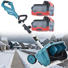 Outdoor Electric Snow Shovel, Cordless Push Snow Sweeper with 45° Adjustable Direction & (110-130cm) Telescopic Handle,for Household and Road Snow Removal 2batteries (2batteries)