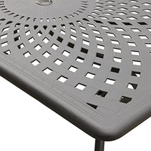 Oakland Living Modern Ornate Outdoor Mesh Aluminum Patio Dining Set with Six Chairs Black