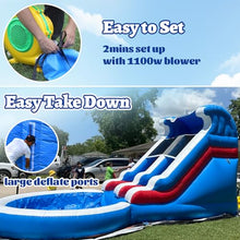 Okayego 24FT(L) Commercial Grade Water Slide for Kids Adults, (Heavy Duty Full PVC) (Big Airtight Water Pool), Inflatable Waterslide for Backyard, Ocean Outdoor Slide Park, 24x13x12ft