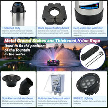 Pond Fountain Aerator with Lights, Large Fountain for Pond Lake Fish Farm