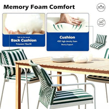 Cafusedd Lawn and Garden Patio Cushions Striped 21×21, Fixed Straps Fade-Resistant Patio Cushion, Outdoor Chair Cushions for Kitchen, Bar Indoor and Outdoor(Light Blue,21x21''/6-Set)