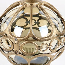 KISAD Outdoor Globe Pillar Lantern European Courtyard Landscape Ball Post Light Exterior Aluminium Glass Garden Column Lamp for Lawn Villa Patio(Bronze,34cm/13.3in)