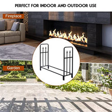 WXPWAMZ Firewood Rack Outdoor Heavy Duty Steel Frame Firewood Log Rack Home Wood Fire Wood Organizers and Storage Indoor Fireplace Accessories Black Log Rack
