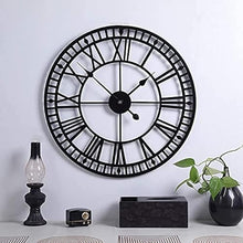 PPXCZZ 50cm Large Outdoor Wall Clock, Retro Silent Metal Garden Clock with Roman Numerals, Waterproof Indoor Outdoor Decor
