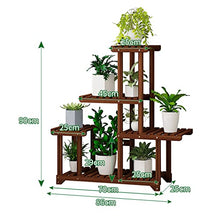 ZOCWJK Plant standWooden Plant Stand Plant Shelf Indoor Outdoor Tiered Stands Flower Pot Holder Shelves Floor Shelf for Garden Planters for Living Room Balcony 86x25x90cm,