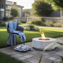 30 Inch Concrete Propane Fire Pit Table with 50,000 BTU Burner for Outdoor Patio Garden Backyard Decor Light Gray
