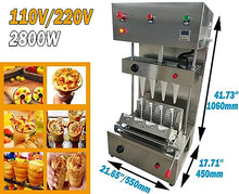 TXMACHINE 4 cone maker machine commercial pizza cone machine Handheld Pizza Making Machines for pizza shop with pizza oven,Display Cabinet (spiral cone machine, 110V/60HZ)