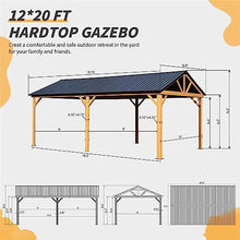 ANTSKU 12'x20' Hardtop Gazebo Yellow Brown