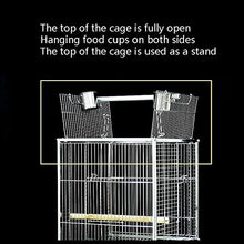 QTBH Flight Cage Bird Cage Stainless Steel Starling Square Cage Black Phoenix Live Parrot Cage with Stand Ornamental Cage for Parakeets Love Birds Cockatoos Finches Bird Cage (Color : Silver)