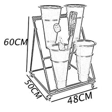 ZOCWJK Flower Display Rack Flower Cart Display Stand with Wheels Bucket Garden Stand Plant Pot Holder Black Ladder,