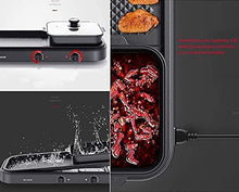 Hot Pot/Smoke-free/Electric Barbecue/Two-in-one/Double-Controls The Indoor Non-Stick Grill Suitable for 5-10 people 2200W,A (Color : A)