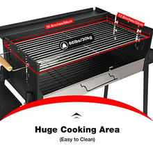 TBLOTYD Portable Large Charcoal BBQ Grill with Adjustable Height Foldable Side Tables and Offset Smoker – Perfect for Outdoor Cookouts Tailgating and Backyard Parties