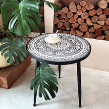 SBZOPCUW Side Table, Round Side Table, for Living Room, Bedroom, Small Spaces(/Black,60cm)