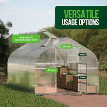 BAUMERA Polycarbonate Greenhouse - Walk-in Size 20' L x 8' W - Heavy Duty Greenhouses for Outdoors - Large Greenhouse with 3 Automatic Vents and A Shelf - for Year-Round Harvest…