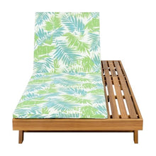 Christopher Knight Home Kayes Acacia Wood Chaise Lounge Chair Outdoor Set of 2, Poolside Sun Lounger Recliner, Patio Outdoor Chaise Lounge with 2'' Cushion, Teak+Green Leaf