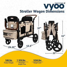 Keenz VYOO Stroller Wagon with Canopy Mocha