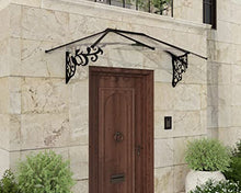 Palram - Canopia Lily 7' x 3' Victorian Door/Window Awning, Black/Clear