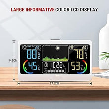 JDXQBLD 150M Wireless Weather Station Chargeable Room Thermomether Hygrometer with Weather Forecast Big LCD Display