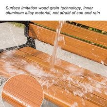 Sunyongfly Outdoor Garden Bench,Park Bench,Wooden seat,Cast Aluminum Frame, Double Outdoor Bench, for Squares, Parks, and Residential Areas(Size:120cm)