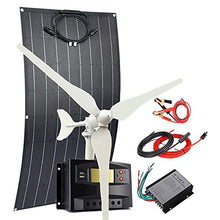 200W Wind Solar Kit Hybrid System: 100W Wind Turbine Generator + 100W Flexible Monocrystalline Solar Panel(Bump Surface) + Wind Controller + Solar Charge Regulator + Extension Cables
