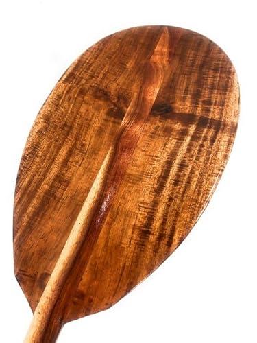 Tikimaster Tiger Curls Hawaiian Koa Paddle 50 Inch T-Handle Yellow